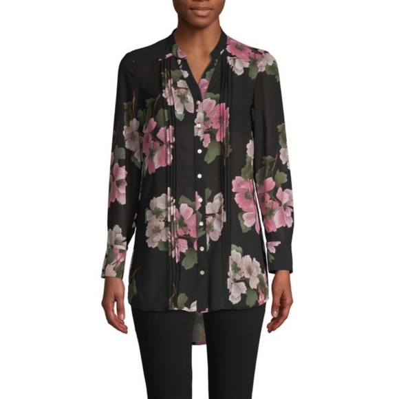 NANETTE NANETTE LEPORE Floral-Print Long-Sleeve Shirt - Picture 1 of 10